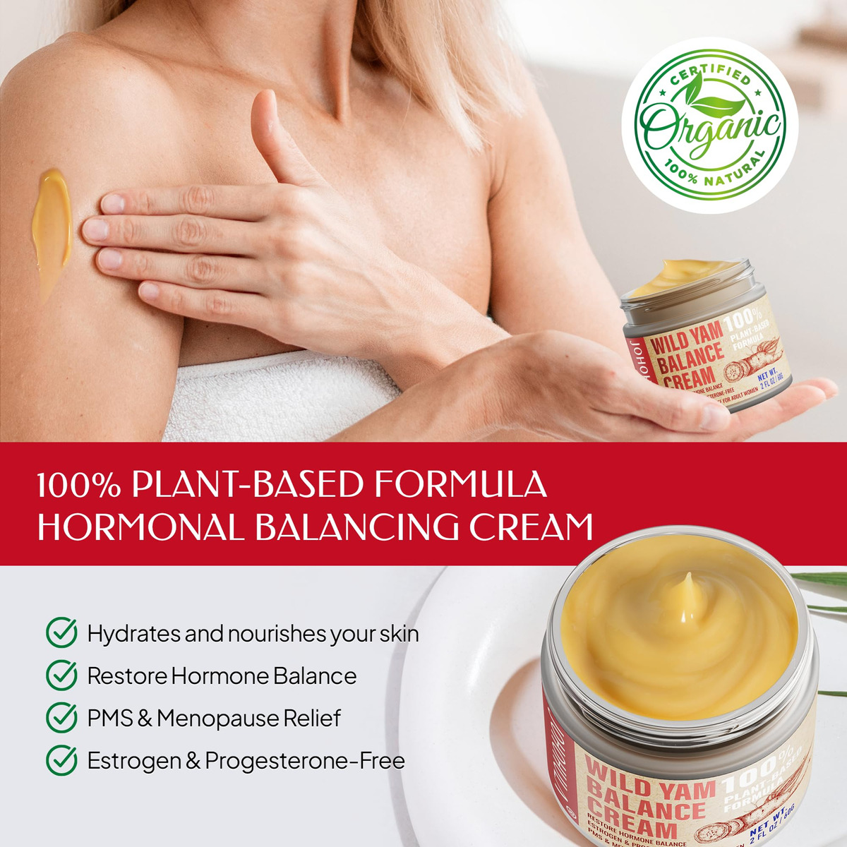 Creme De Inhame Selvagem Johohula Para Equilíbrio Hormonal D - Imagem 2
