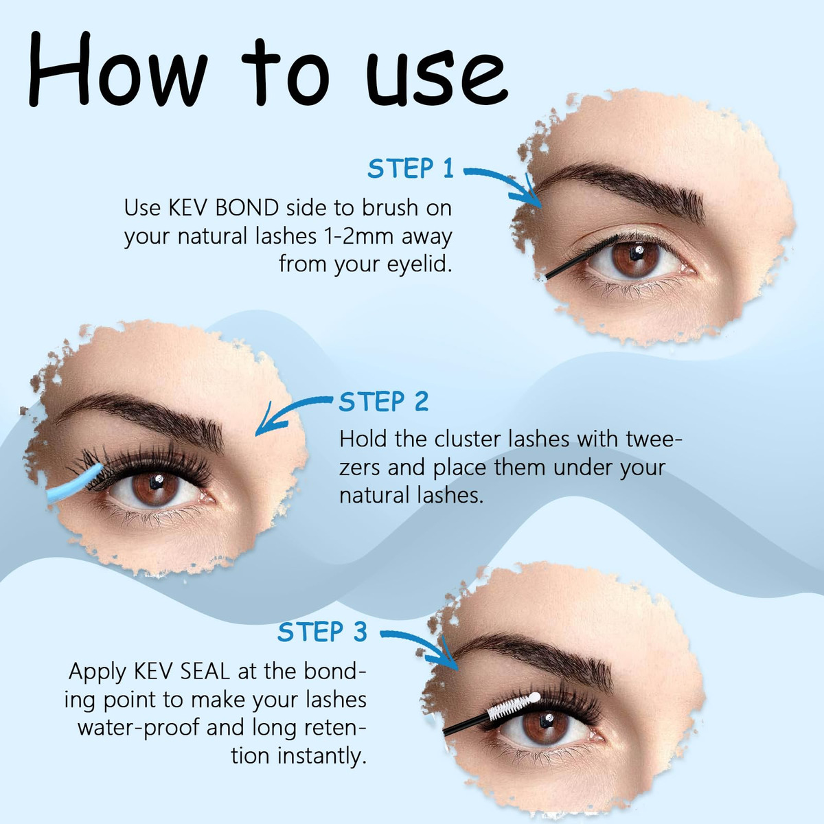 Cola Lash Bond And Seal Kevkev À Prova D'água 72 Horas 5ml+5 - Imagem 5