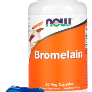 Bromelaína 500mg Now Foods 60 Cápsulas + Porta Cápsulas