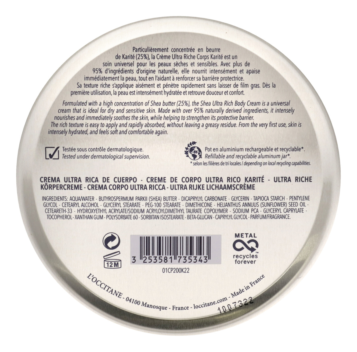 Creme Corporal Loccitane Shea Butter Ultra Rich 200ml Unisse - Imagem 2