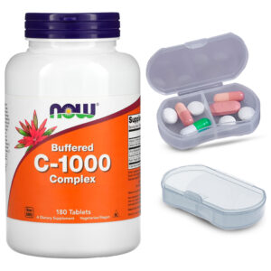 Complexo Vitamina C 1000mg Now Foods 180tab + Porta Cápsulas