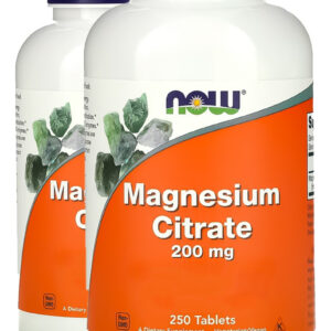 Citrato De Magnésio 200mg 250 Tab Importado 2un Now Foods