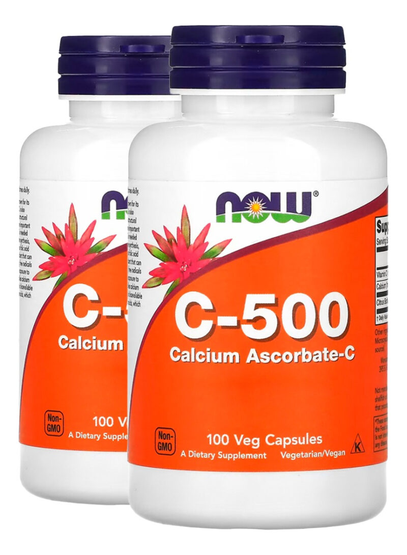 Vitamina C-500 C. Ascorbato-c 100cap Importado 2un Now Foods