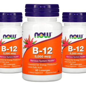 Now Foods Vitamina B12 5000mcg E Ácido Fólico 60past 5un Sabor Sem Sabor