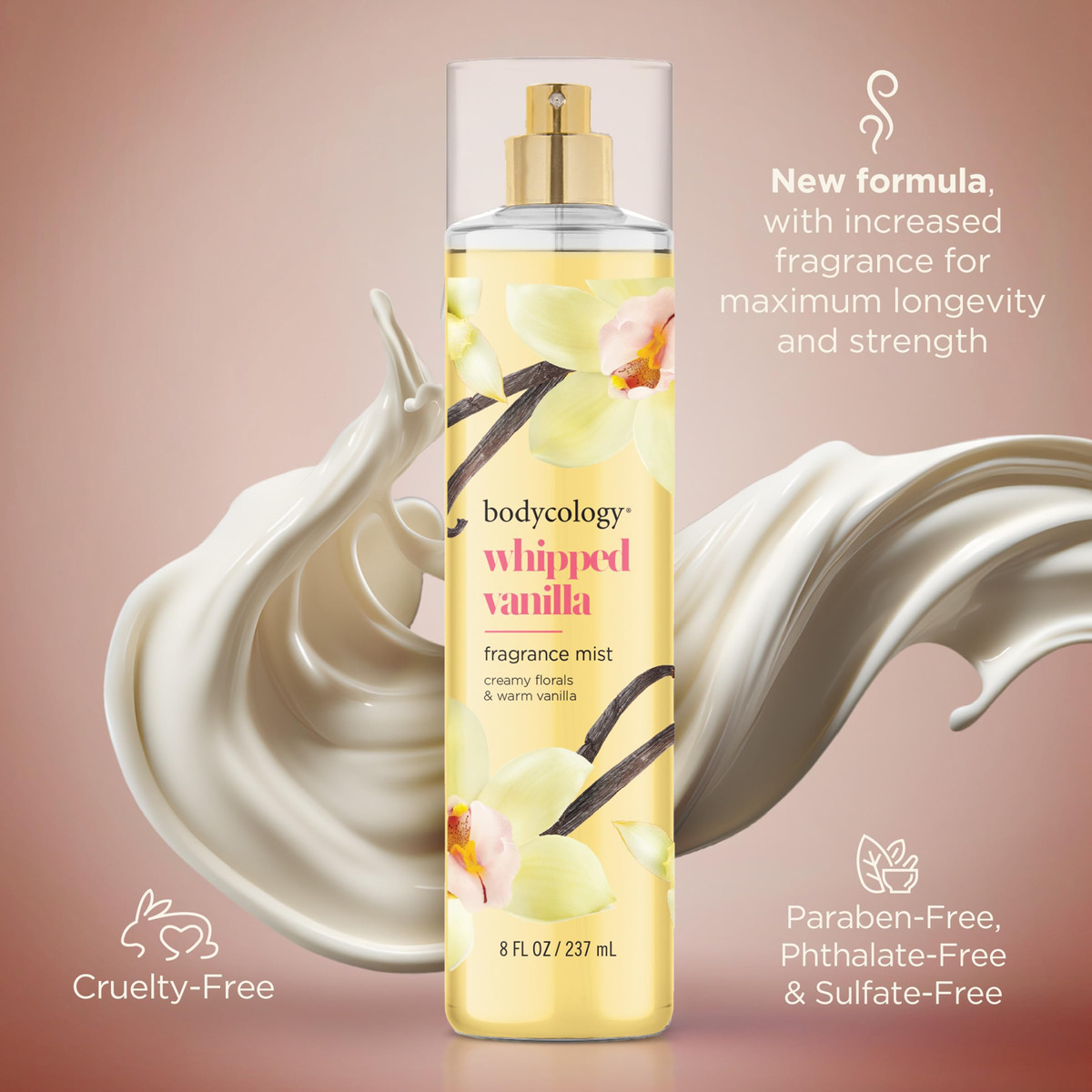 Fragrância De Baunilha Batida Body Mist Bodycology 240 Ml - Imagem 3