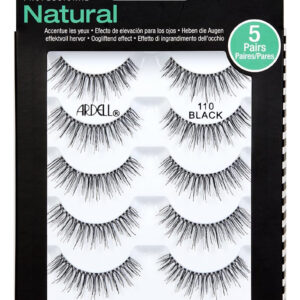 Cílios Postiços Ardell Natural 110 Black, 5 Pares Por Pacote