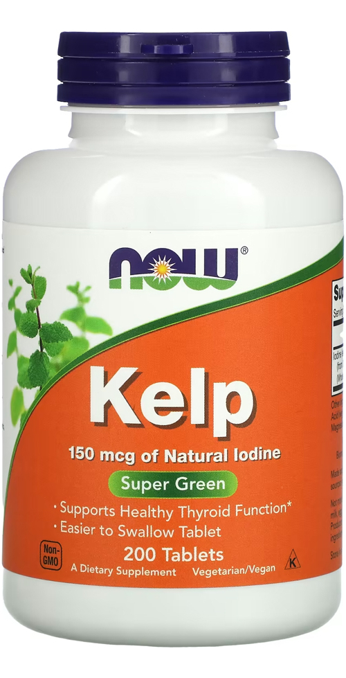 Kelp Algas 150mcg Now Foods Iodo Natural 200tablets Sabor Sem Sabor