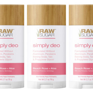 Desodorante Em Bastão De Açúcar Cru Simply Deo Beach Rose +
