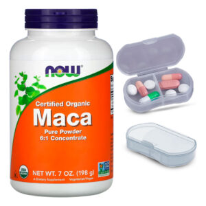 Maca Peruana Em Pó Now Foods 198g Orgânica + Porta Cápsulas
