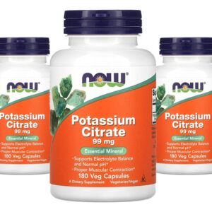 Citrato De Potássio 99mg Now Foods 180veg Caps 5un Sabor Sem Sabor