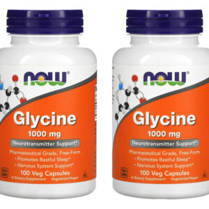 Glicina 1000mg Now Foods Glycine 100 Veg Caps 2un Sabor Sem Sabor
