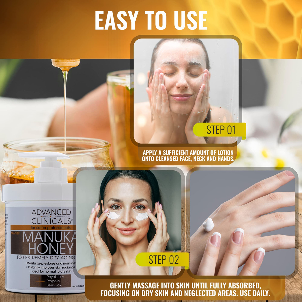 Hidratante E Manteiga Corporal Advanced Clinicals Manuka Hon - Imagem 5