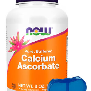 Ascorbato Cálcio Pó Now Foods 227g + Porta Cápsulas