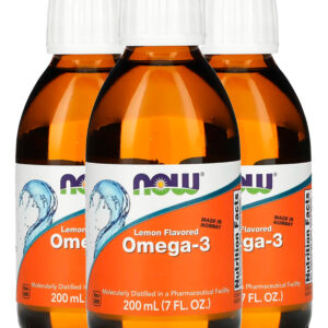 Ômega-3 Fish Oil 200ml Sabor Limão Importado 3un Now Foods