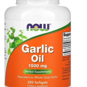 Óleo De Alho 1500 Mg Now Foods 250 Caps Garlic Oil Importado Sabor Original