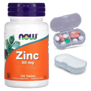 Gluconato De Zinco 50mg Now Foods 100 Tab + Porta Cápsulas