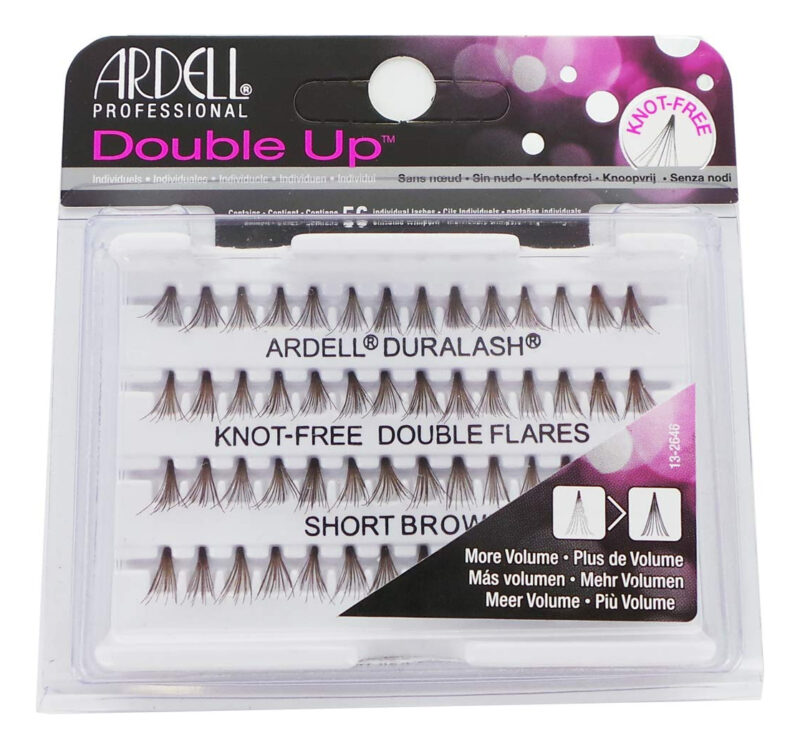 Cílios Individuais Ardell Double Up, Sem Nós, Castanhos Curt