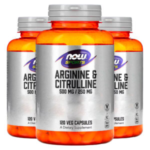 Arginina 500mg E Citrulina 120cáps Importado 3un Now Foods