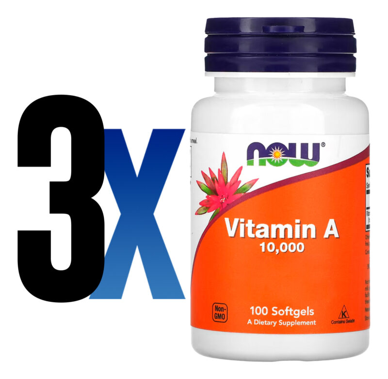 Vitamina A 10.000ui 100 Softgels Importado 3un Now Foods - Image 2
