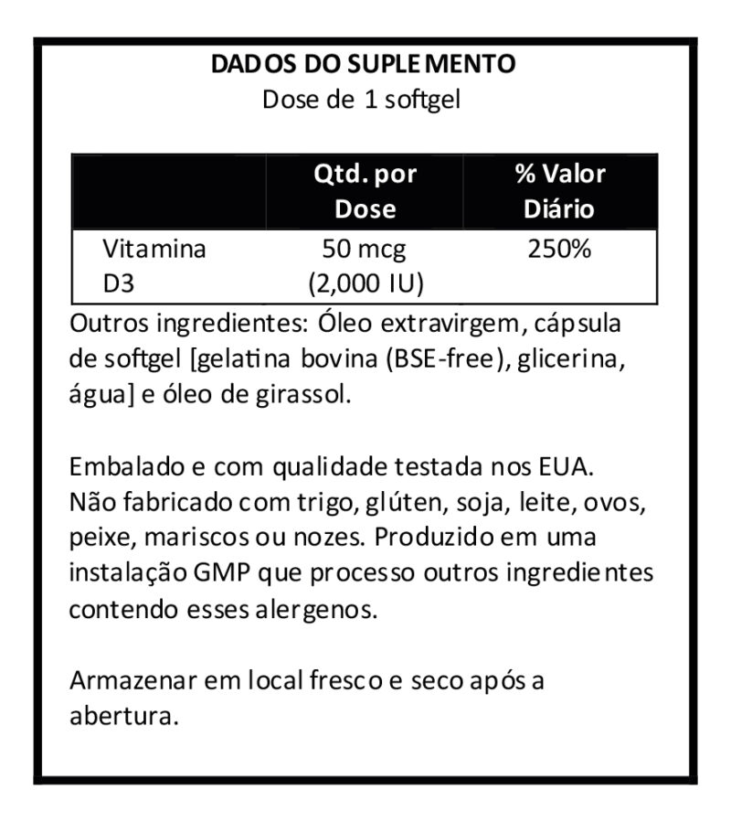 Vitamina D3 2000 Iu Alta Potência 120sof Importado - Image 4