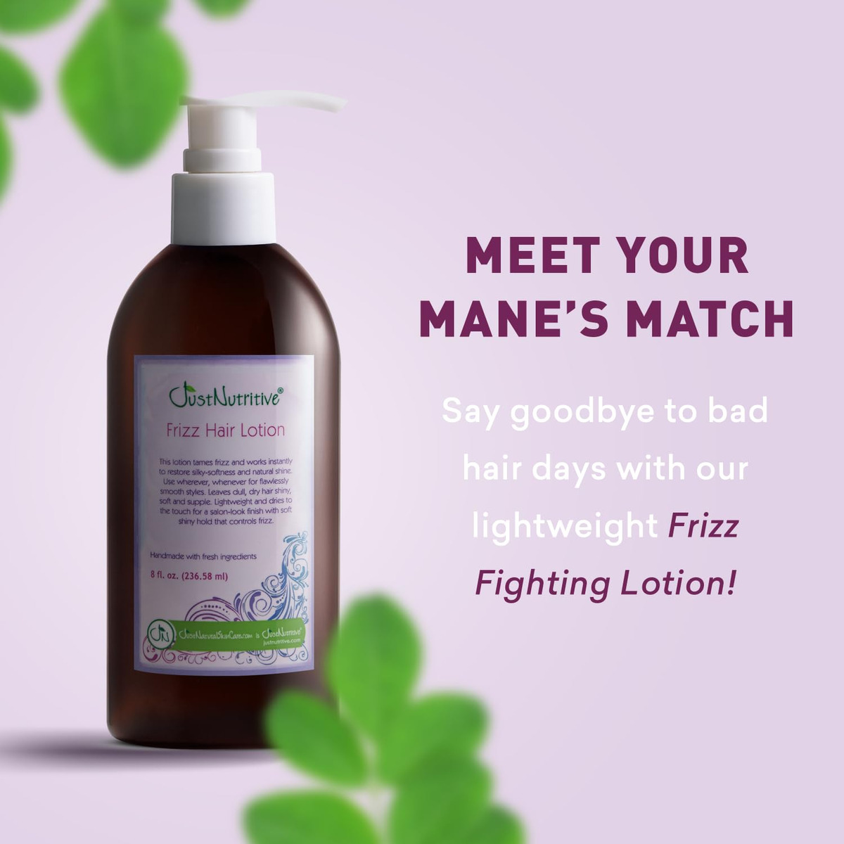 Loção Para Cabelos Frizz Just Nutritive Flyaway Taming 240 M - Imagem 3