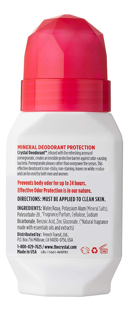 Desodorante Corporal Crystal Mineral Roll-on Pomegranate 66m - Imagem 2