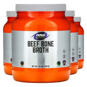 Beef Bone Broth Proteína Pó 544 G Importado 4un Now Foods