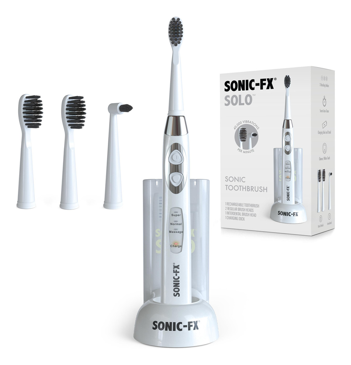 Escova De Dentes Elétrica Sonic-fx Solo Sonic 3 Modos De Esc
