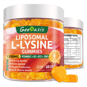 Gomas Lipossomais De L-lisina Geeoasis 1200 Mg Com Vitamina
