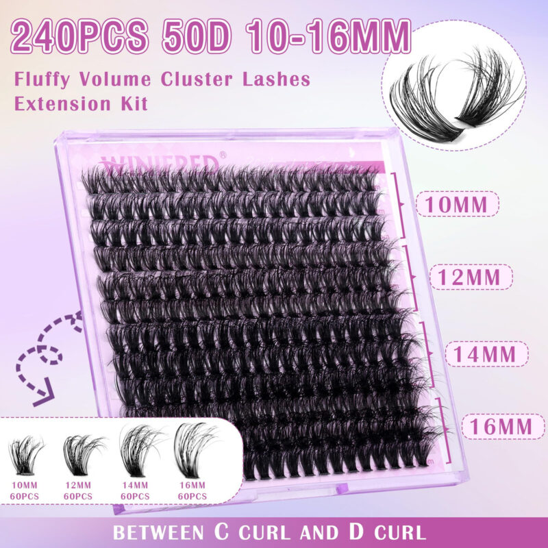 Kit De Extensão De Cílios Winifred Fluffy Lash Clusters 10-1 - Image 2