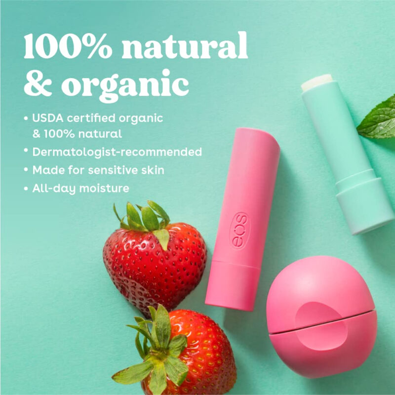 Bálsamo Labial Eos Sorvete De Morango 100% Natural E Orgânic - Image 3