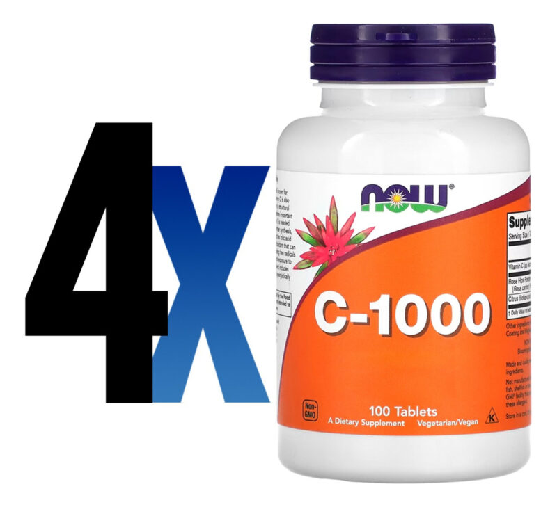 Vitamina C 1000mg+r. Mosqueta 100tab Importado 4un Now Foods - Image 2