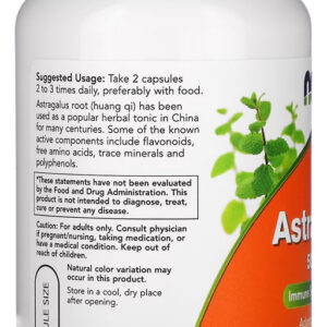 Astragalus Raiz 500mg Now Foods 100 Veg Cápsulas +porta Cáps