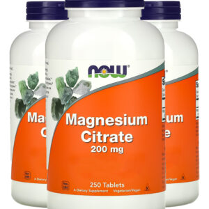 Citrato De Magnésio 200mg 250 Tab Importado 3un Now Foods
