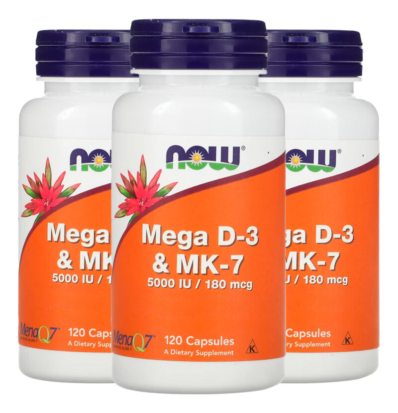 Vitamina Mega D-3 E Mk-7 Now Foods 120veg Caps Importado 3un