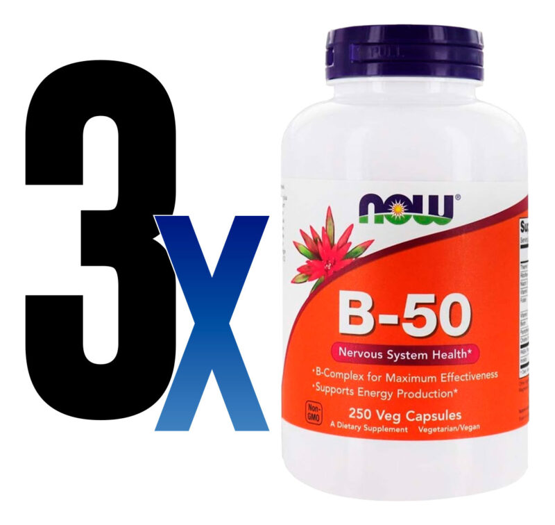 Vitamina B 50mg Now Foods Vitamin B-50 250 Veg Caps 3un - Image 2