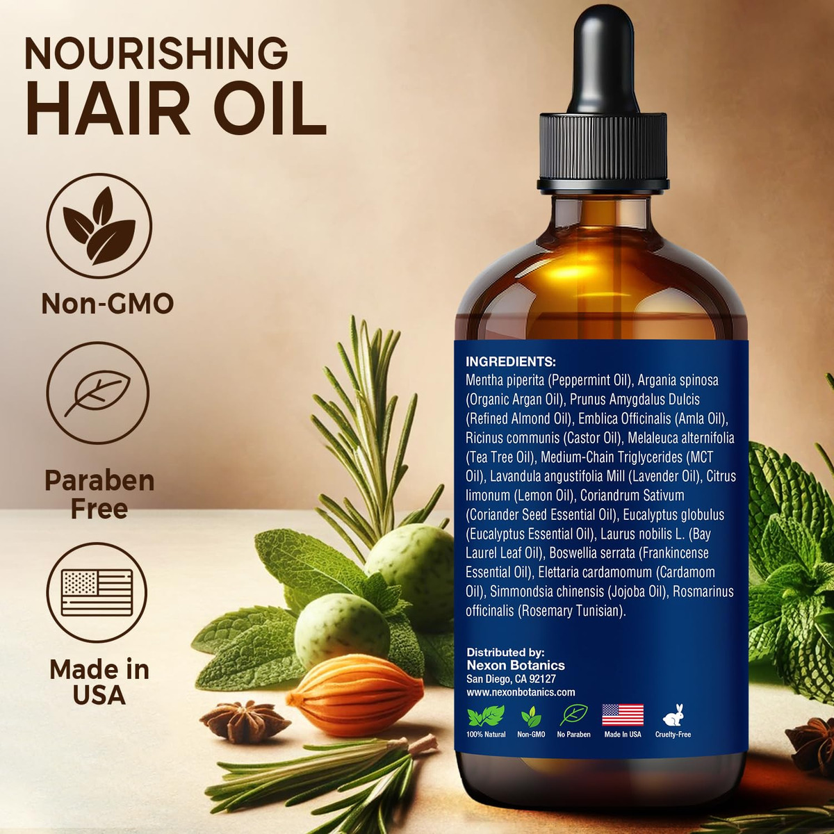 Óleo De Cabelo Nexon Botanics Nourishing 120ml Para Cabelos - Imagem 5