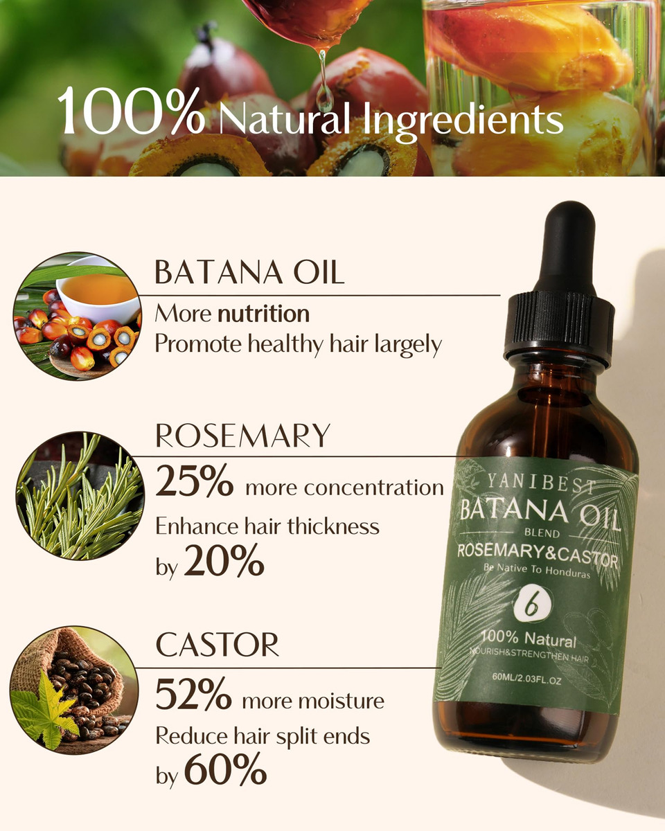 Óleo De Cabelo Yanibest Batana Oil Boost Hair Volume Health - Imagem 2