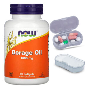Óleo Borage 1000mg Now Foods 60soft + Porta Cápsulas