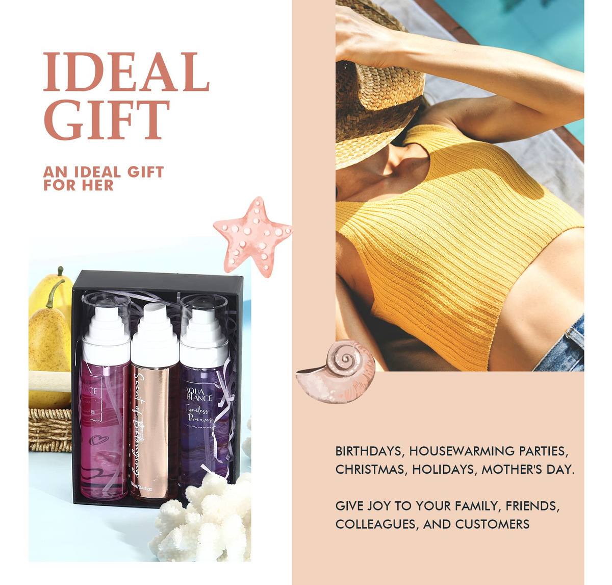 Spray Corporal Aqua Blance Dreams/sunset Pomes/luna Kisses 3 - Imagem 5