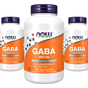 Ácido Gaba 500mg Now Foods Com Vitamina B-6 200 Veg Caps 3un Sabor Sem Sabor