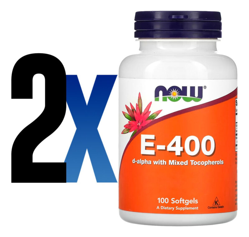 Vitamina E 400ui 100 Softgels Importado 2un Now Foods - Imagem 2