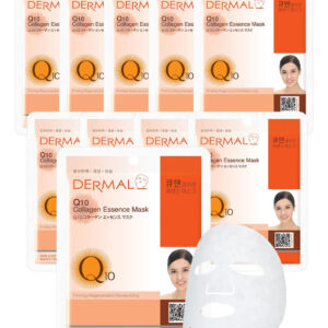 Máscara Facial Dermal Q10 Collagen Essence, 23 Ml, Pacote Co