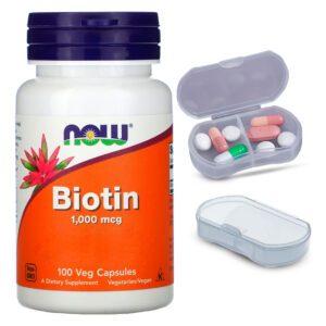 Biotina Now Foods 1000mcg 100 Cáps + Porta Cápsulas