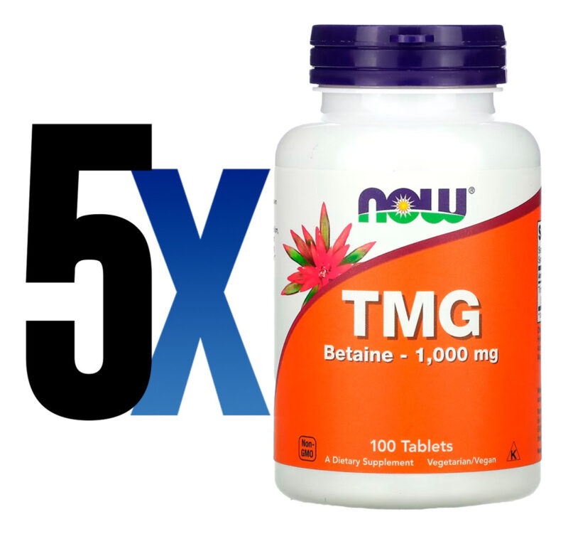 Tmg Betaína 1000mg 100 Tabs Importado 5un Now Foods - Image 2