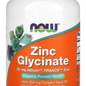 Glicinato De Zinco Now Foods Importado Zinc Glycinate 120 C Sabor Sem Sabor