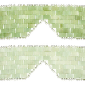 Máscara De Olhos De Jade Hercicy Green Jade Stone 2 Unidades