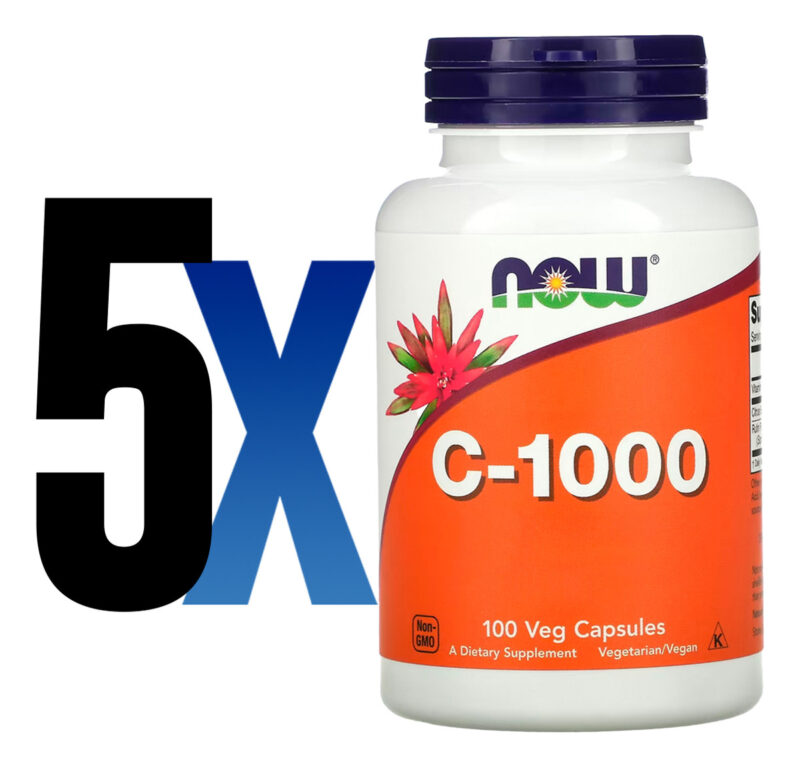 Vitamina C 1000mg 100cáps Importado 5un Now Foods - Imagem 2