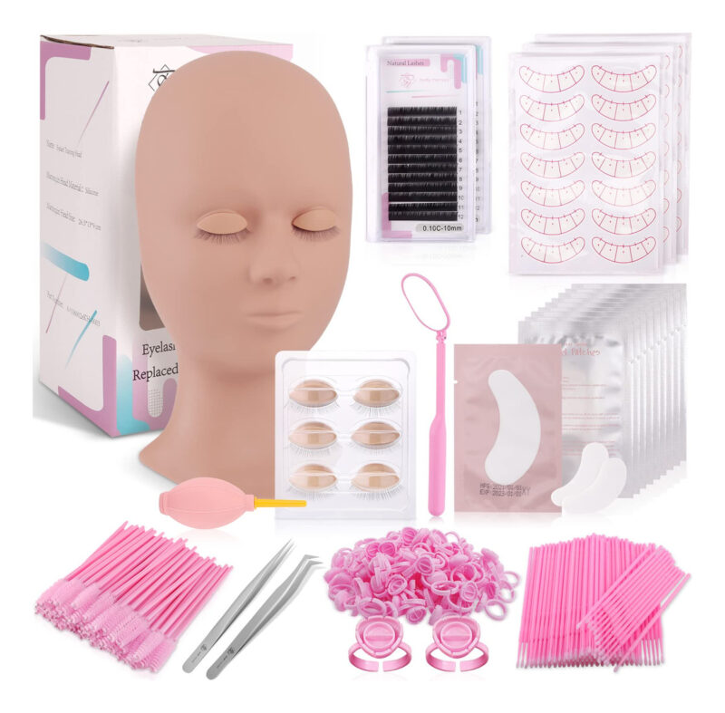 Kit De Extensão De Cílios Pretty Memory Lash Mannequin Head