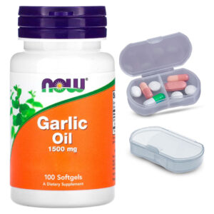 Óleo De Alho 1500mg Now Foods 100 Softgels + Porta Cápsulas